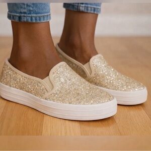 Kate Spade Glitter Platform Keds EUC